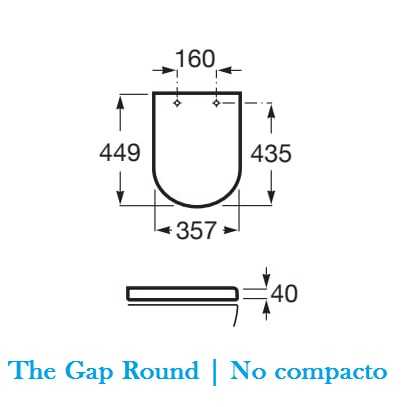 Medidas Tapa Inodoro The Gap Round no compacto